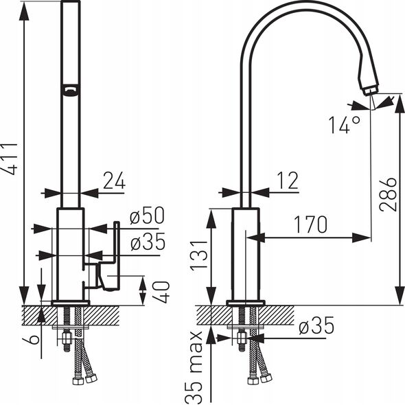 Deszczownica Ferro SLIM głowica talerzowa deszczowni okrągła 30cm, czarny
