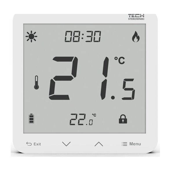 Tech Sterownik ST-297V3 pokojowy dwustanowy podtynkowy (3 mm szkło) biały
