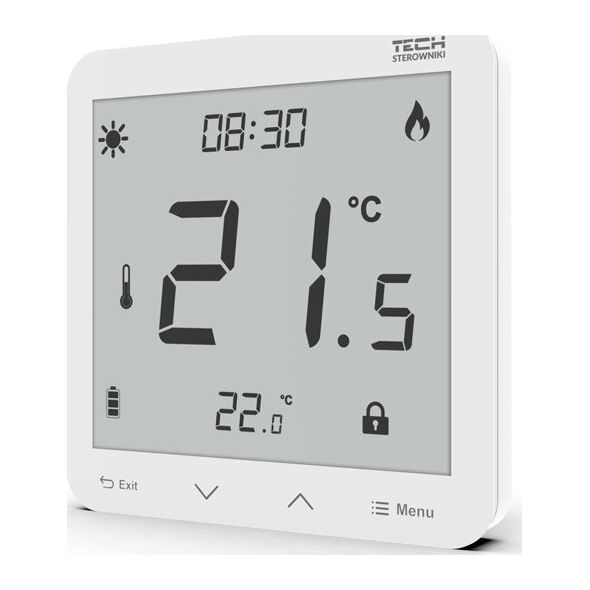 Tech Sterownik ST-297V3 pokojowy dwustanowy podtynkowy (3 mm szkło) biały