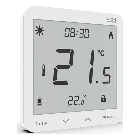 Tech Sterownik ST-297V3 pokojowy dwustanowy podtynkowy (3 mm szkło) biały