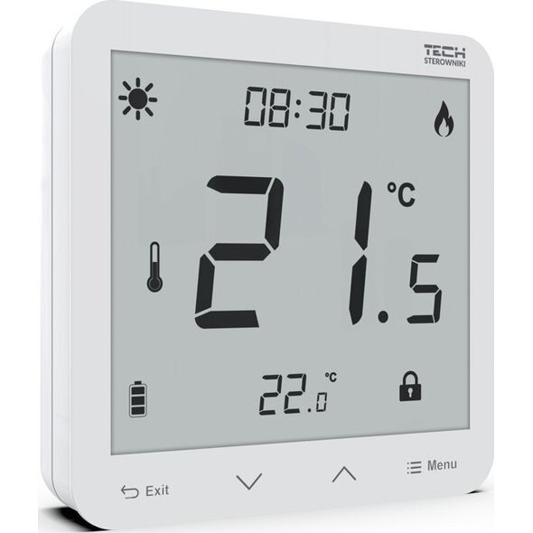 Tech Sterownik ST-297V3 pokojowy dwustanowy podtynkowy (3 mm szkło) biały