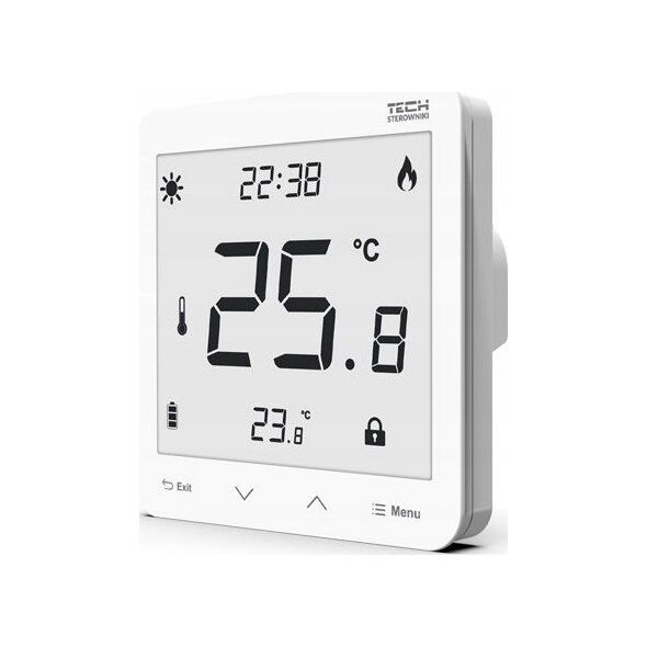 Tech Sterownik ST-297V3 pokojowy dwustanowy podtynkowy (3 mm szkło) biały