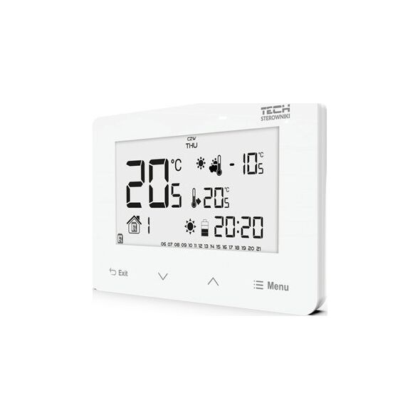 Tech Bezprzewodowy regulator pokojowy ST293V2 dwustanowy (panel przedni ze szkła) biały