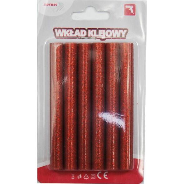Wkłady klejowe BREWIS Klej do pistoletu 11 mm x 100 mm czerwony 6 szt