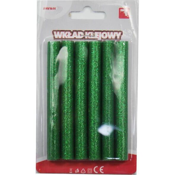 Wkłady klejowe BREWIS Klej do pistoletu 11 mm x 100 mm zielony 6 szt