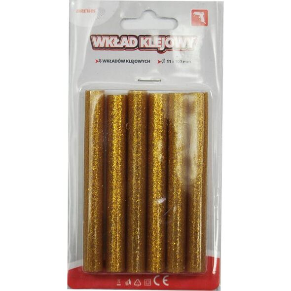 Wkłady klejowe BREWIS Klej do pistoletu 11 mm x 100 mm złoty 6 szt