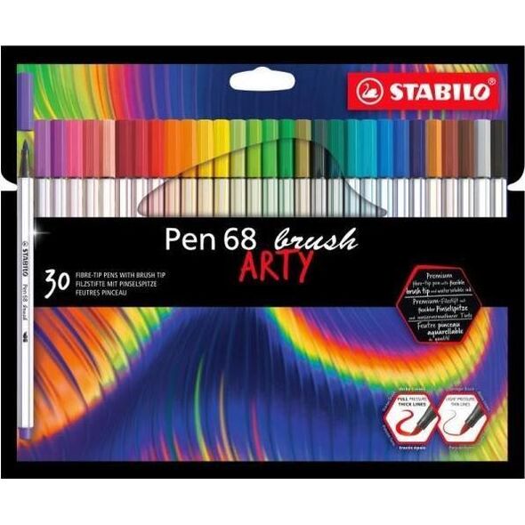 Stabilo Flamaster STABILO Pen 68 brush etui kartonowe 30 szt. ARTY 568/30-21-20