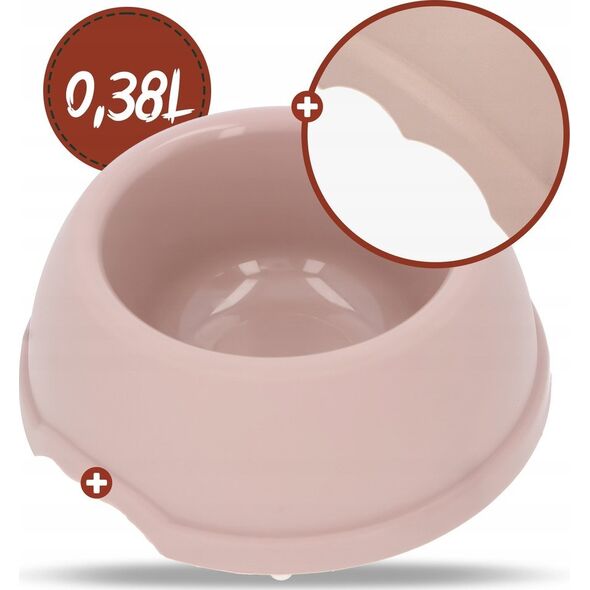 Barry King Miska plastikowa dla psów S, 0,38L, beżowa, śr. 17cm,