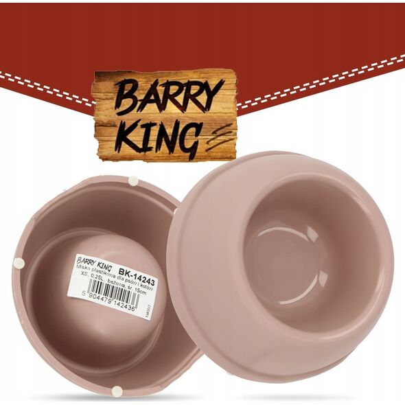 Barry King Miska plastikowa dla psów i kotów XS, 0,25L, beżowa, śr. 15cm,