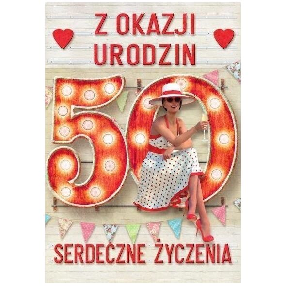 Trend Kartka okolicznościowa Urodziny duża 50 TDF25