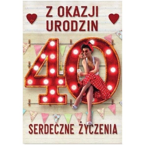 Trend Kartka okolicznościowa Urodziny duża 40 TDF24