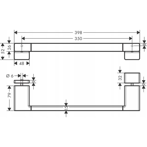 Hansgrohe Uchwyt do drzwi prysznicowych , czarny matowy