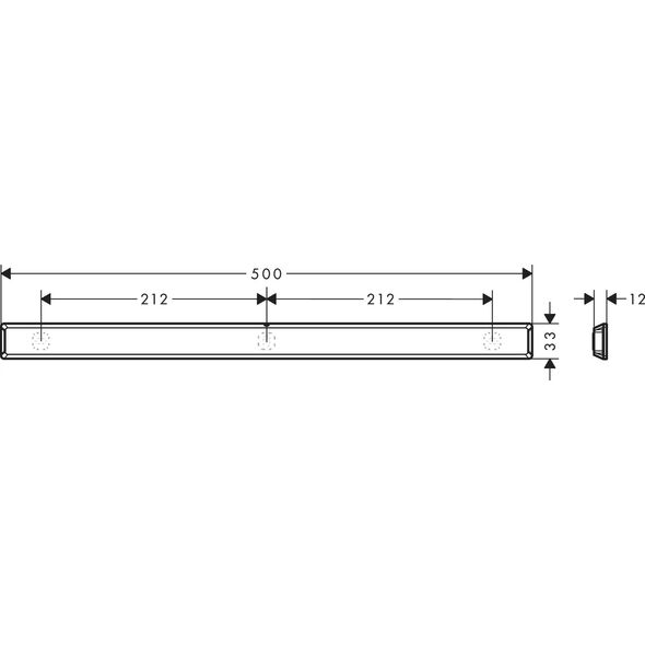 Hansgrohe Panel ścienny 50 cm, czarny matowy