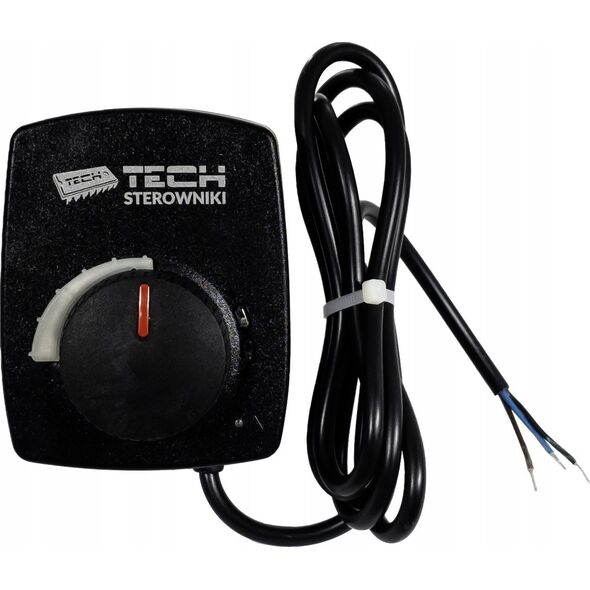 Tech Siłownik z 3-punktowym sygnałem 230V AC, czas obrotu 120s, z przewodem 1,5m czarny