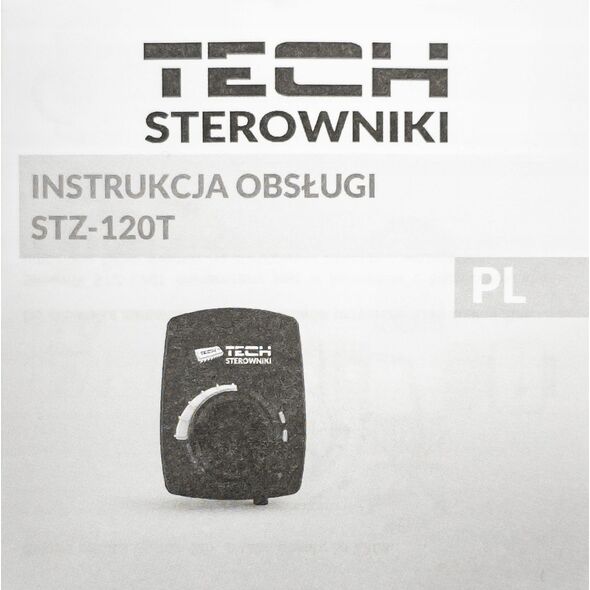 Tech Siłownik z 3-punktowym sygnałem 230V AC, czas obrotu 120s, z przewodem 1,5m czarny
