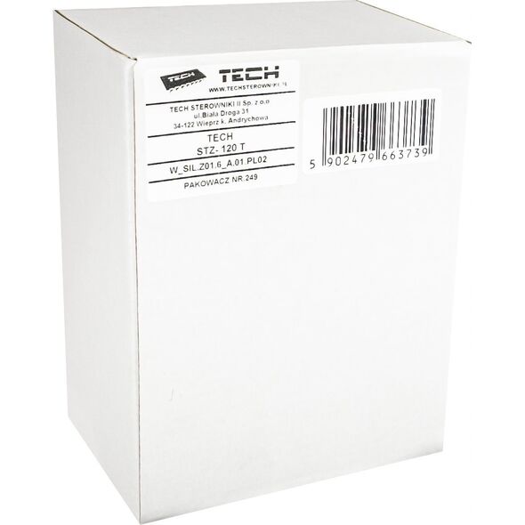 Tech Siłownik z 3-punktowym sygnałem 230V AC, czas obrotu 120s, z przewodem 1,5m czarny