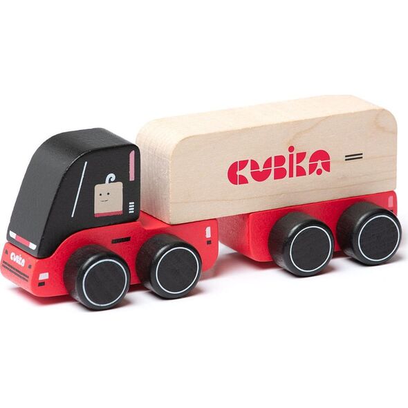 Cubika Drewniana Ciężarówka czerwona 18m+ Cubika