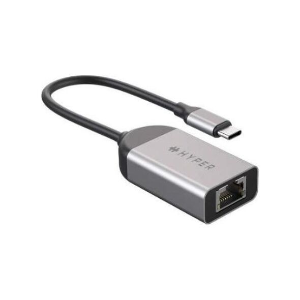 Adapter USB HyperDrive USB-C - RJ45 Szary  (HD425B)