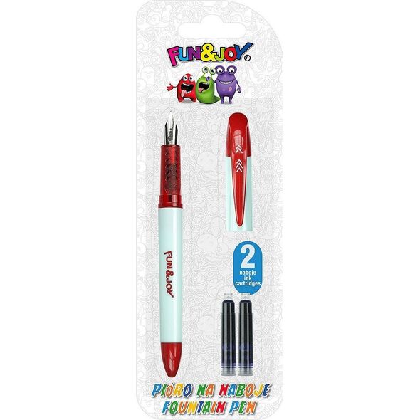 Titanum Pióro wieczne czerwone + 2 naboje niebieskie