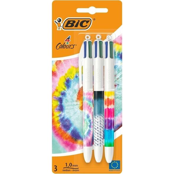 Bic Długopis 4 Colours Message Tie Dye 3szt BIC