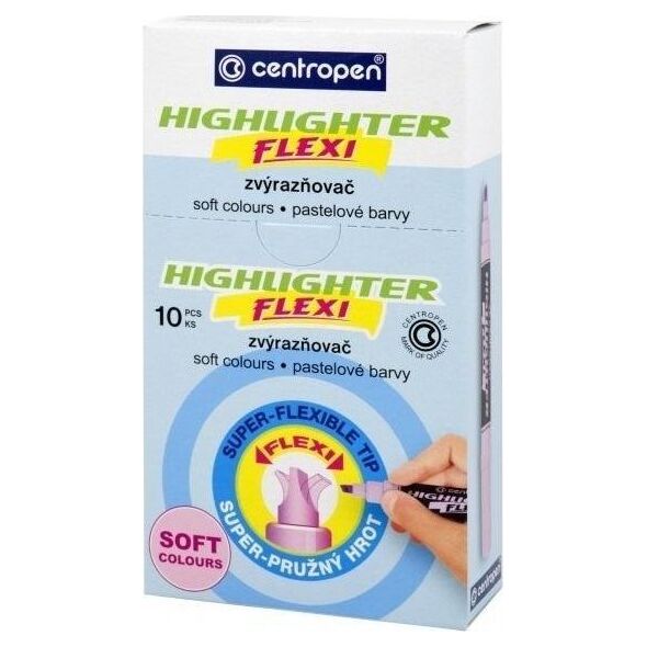 Centropen Zakreślacz FLEXI SOFT 8542 żółty pastel (10 szt)