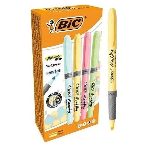 Bic Zakreślacz Grip Pastel mix 12szt BIC
