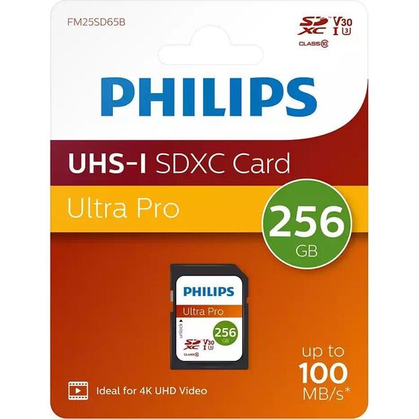 Karta Philips Ultra Pro SDXC 256 GB Class 10 UHS-I/U3 V30 (FM25SD65B/00)