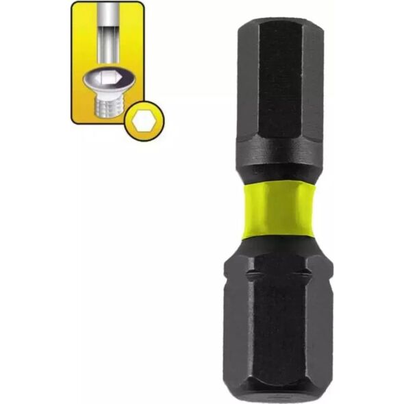 Dedra Końcówki wkrętakowe udarowe Hex H4x25mm, 2szt blister