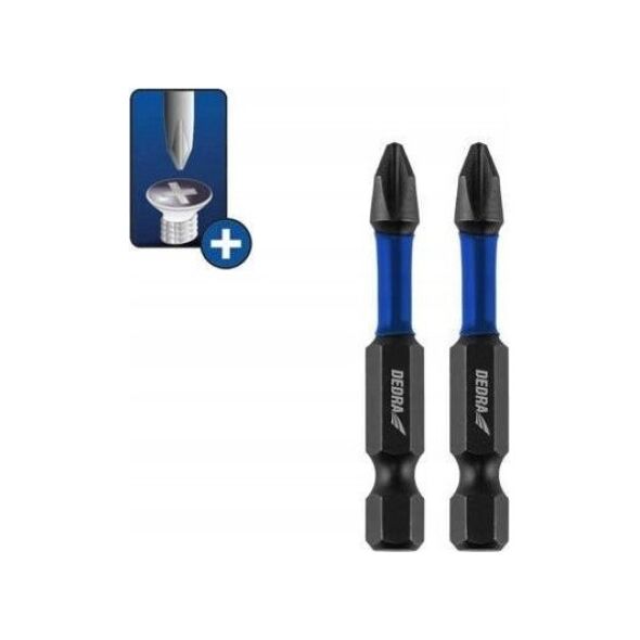 Dedra Końcówki wkrętakowe udarowe Phillips PH2x50mm, 2szt. blister