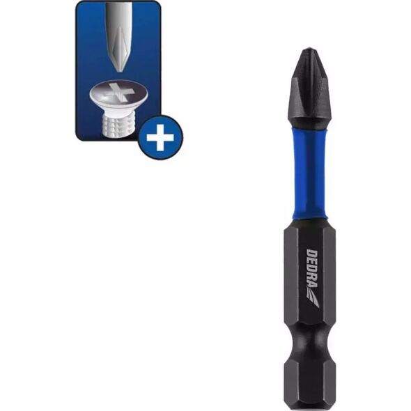 Dedra Końcówki wkrętakowe udarowe Phillips PH2x50mm, 2szt. blister