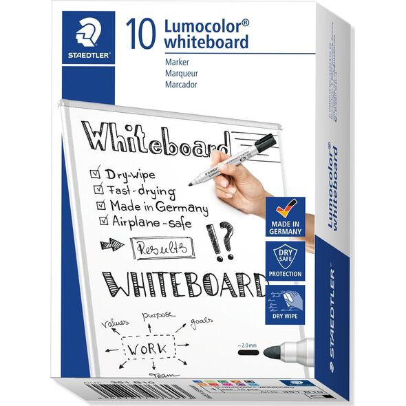 Staedtler Marker suchościeralny do tablic 10 kolorów opak Staedtler