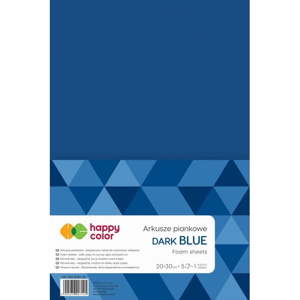 Happy Color Pianka Happy Color jednokolorowa 20x30 cm 5 ark Ciemnoniebieska