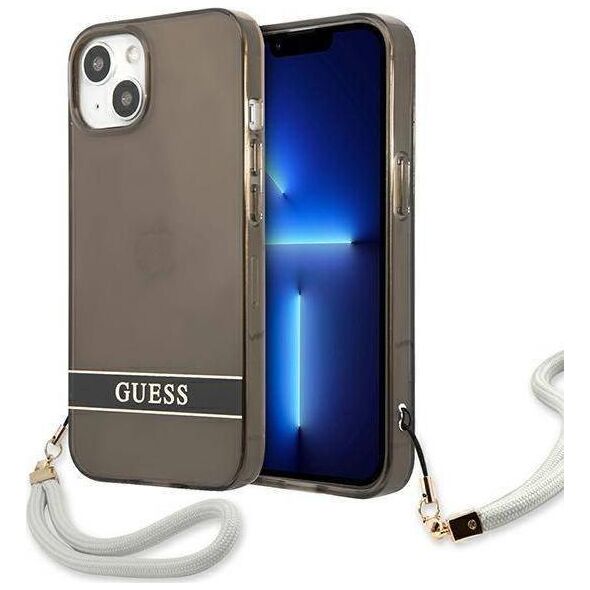 Guess Guess GUHCP13SHTSGSK iPhone 13 mini 5,4" czarny/black hardcase Translucent Stap