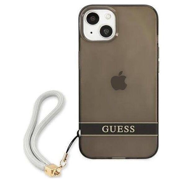Guess Guess GUHCP13SHTSGSK iPhone 13 mini 5,4" czarny/black hardcase Translucent Stap