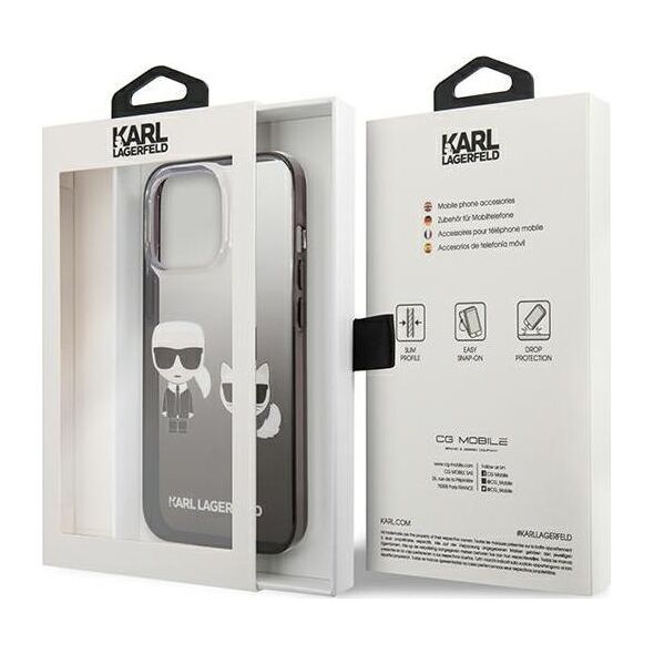 Karl Lagerfeld Karl Lagerfeld KLHCP13LTGKCK iPhone 13 Pro / 13 6,1" hardcase czarny/black Gradient Ikonik Karl & Choupette