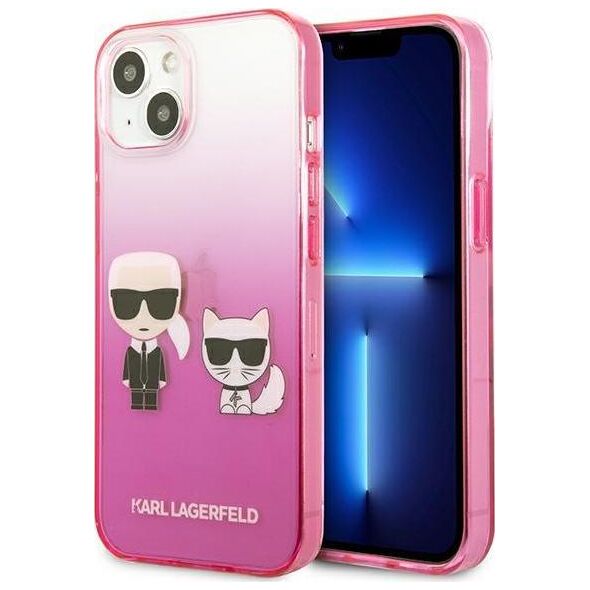 Karl Lagerfeld Karl Lagerfeld KLHCP13STGKCP iPhone 13 mini 5,4" hardcase różowy/pink Gradient Ikonik Karl & Choupette