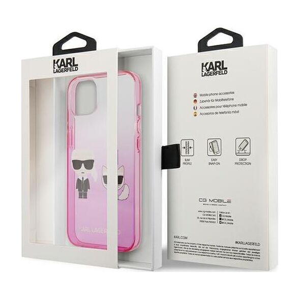 Karl Lagerfeld Karl Lagerfeld KLHCP13STGKCP iPhone 13 mini 5,4" hardcase różowy/pink Gradient Ikonik Karl & Choupette