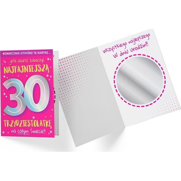 KUKARTKA Karnet B6 DK-920 Urodziny 30 lusterko