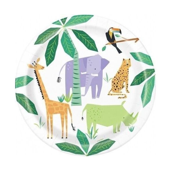 GoDan Talerzyki papierowe Animal Safari 23cm 8szt