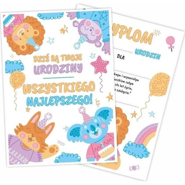 LearnHow Dyplom A5 urodzinowy dwustronny 5szt