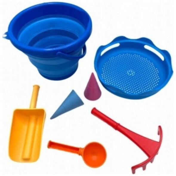 CompacToys Komplet do piasku składany 7el. niebieski CompacToys