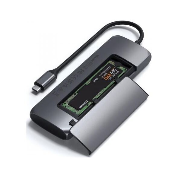 Stacja/replikator Satechi USB-C Hybrid Multiport Adapter with SSD Enclosure Space Gray | MacBook M1