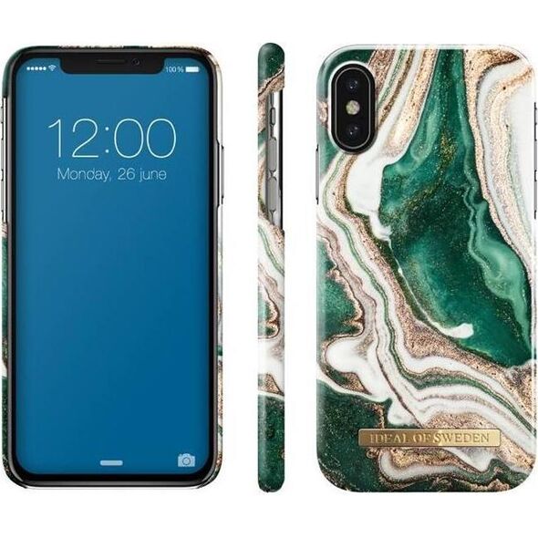 iDeal Of Sweden CASE ETUI iDEAL OF SWEDEN IDFCAW18-18-98 GOLDEN JADE MARBLE IPHONE X/XS
