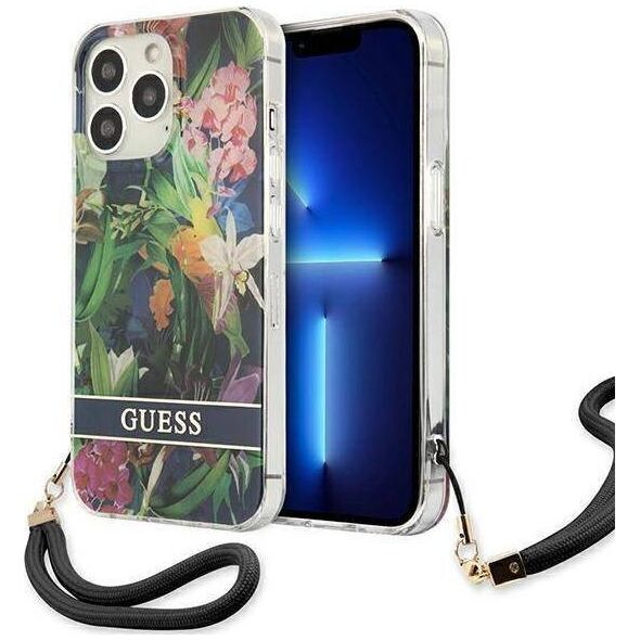 Guess Guess GUHCP13XHFLSB iPhone 13 Pro Max 6,7" niebieski/blue hardcase Flower Strap