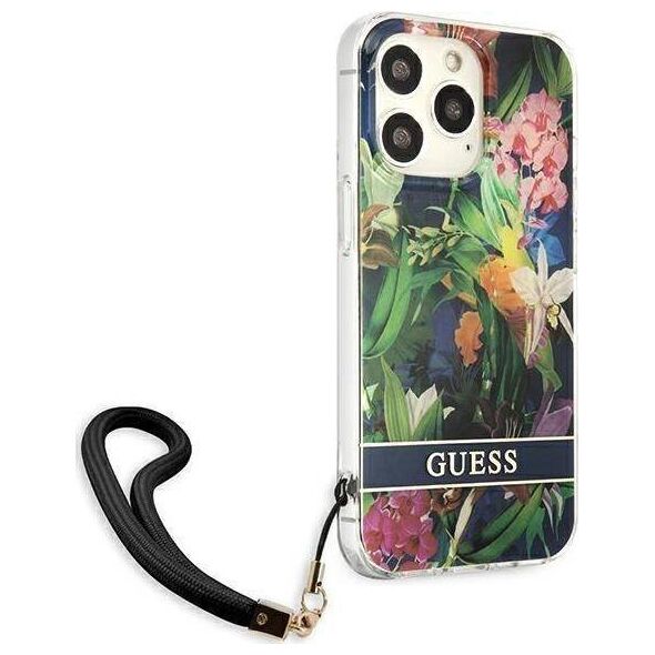Guess Guess GUHCP13XHFLSB iPhone 13 Pro Max 6,7" niebieski/blue hardcase Flower Strap