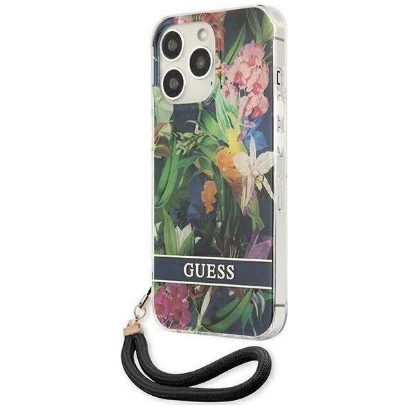Guess Guess GUHCP13XHFLSB iPhone 13 Pro Max 6,7" niebieski/blue hardcase Flower Strap