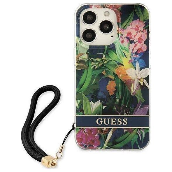 Guess Guess GUHCP13XHFLSB iPhone 13 Pro Max 6,7" niebieski/blue hardcase Flower Strap