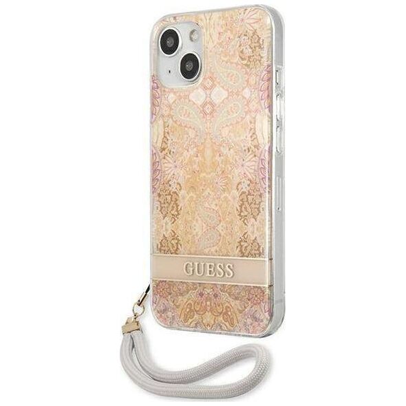 Guess Guess GUHCP13SHFLSD iPhone 13 mini 5,4" złoty/gold hardcase Flower Strap