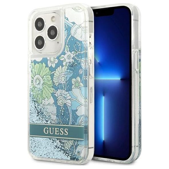 Guess Guess GUHCP13XLFLSN iPhone 13 Pro Max 6,7" zielony/green hardcase Flower Liquid Glitter