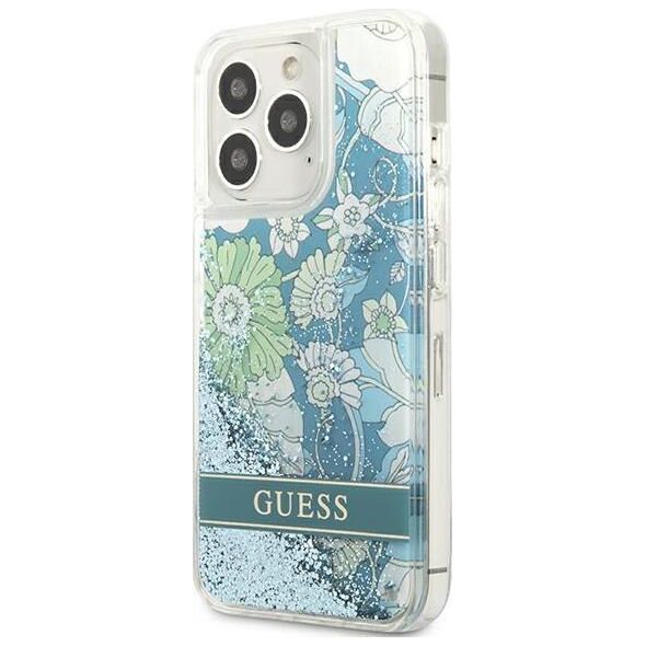 Guess Guess GUHCP13XLFLSN iPhone 13 Pro Max 6,7" zielony/green hardcase Flower Liquid Glitter